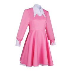 Alice in Wonderland Cosplay Costume Pink Casual Swing Dress Women Fairy Tale Full Dress Outfit - Halloweez