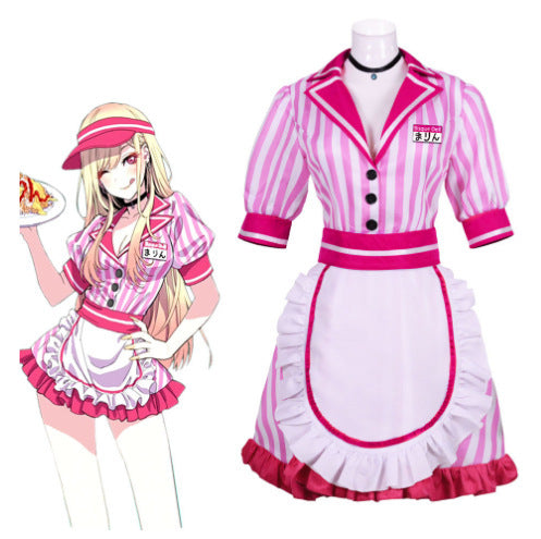 Marin Kitagawa Maid Costume My Dress-Up Darling Sweet Waitress Cosplay Outfit - Halloweez