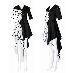 Cruella de Vil 101 Dalmatians Cosplay Dress,Custom‑Made,Halloween Stage
