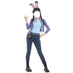 Zootopia 2 Judy Hopps Police Cosplay Costume with Ears and Tail for Halloween，Party. Stage Performance