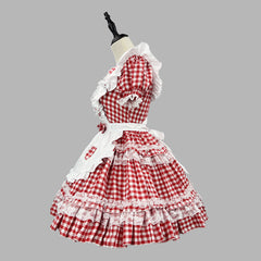 Sweet Gingham Maid Cosplay Costume, Custom Made for Halloween & Comic Con