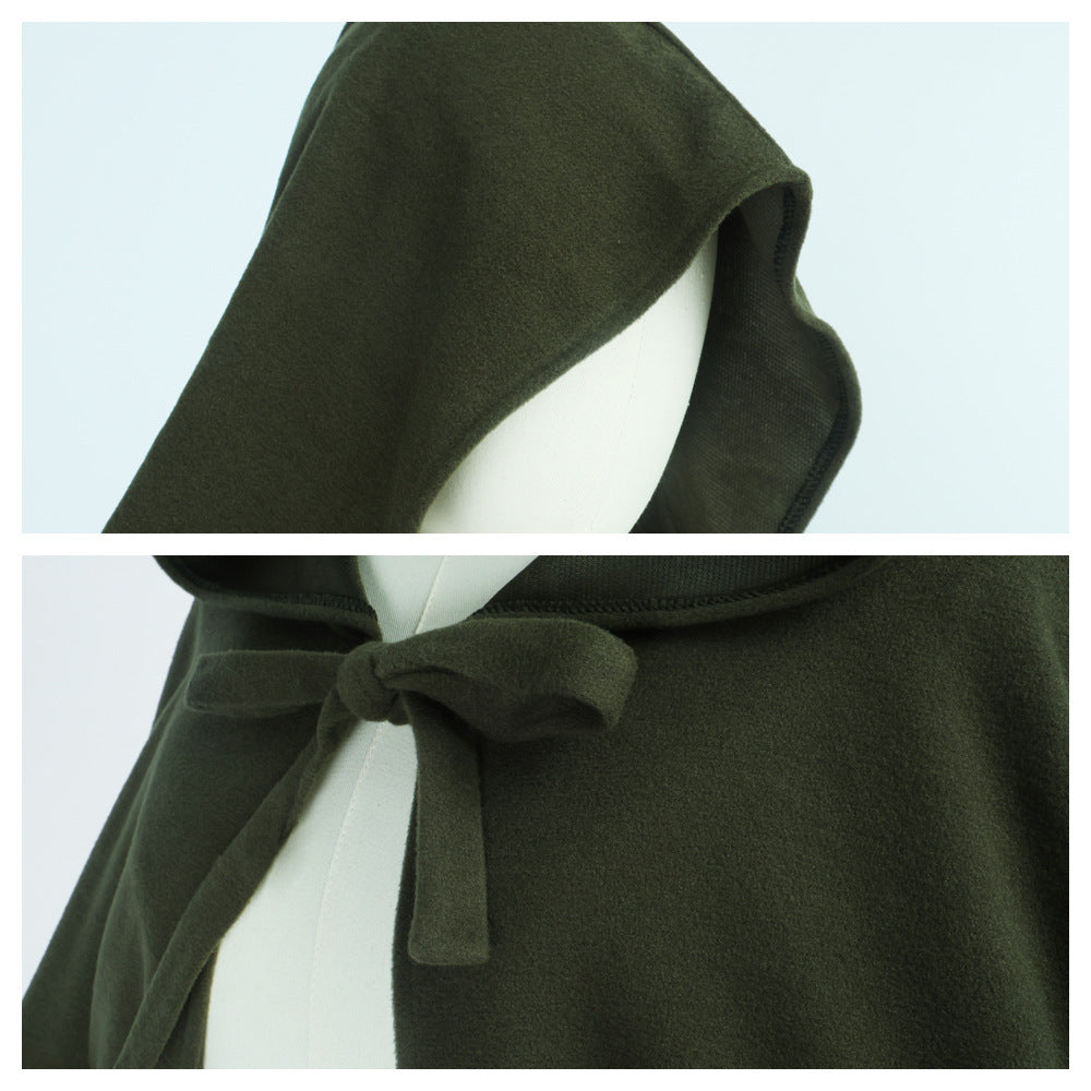 Medieval Hobbit Elf Hooded Cloak Cosplay, Custom, Halloween Renaissance Cape - Halloweez