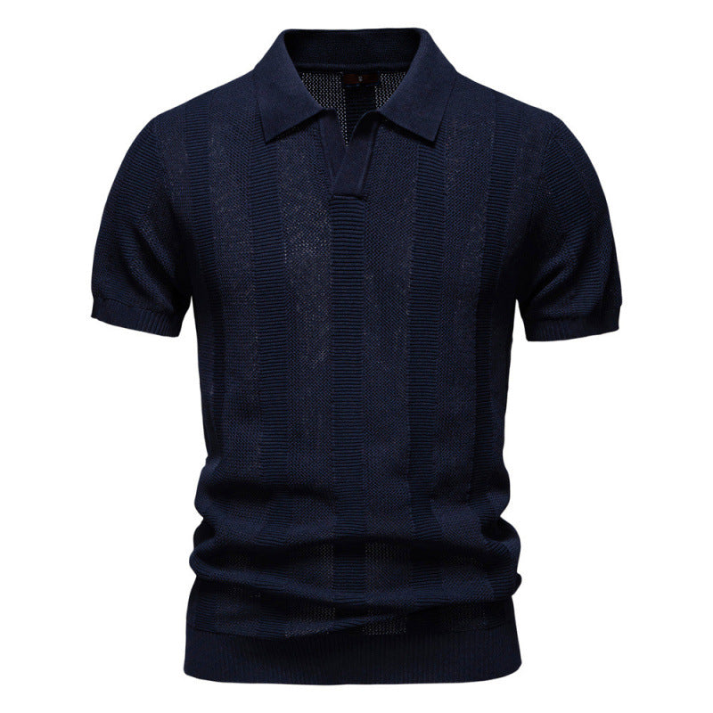 Men Casual Knit Polo Shirt, Custom‑Fit for Summer & Halloween