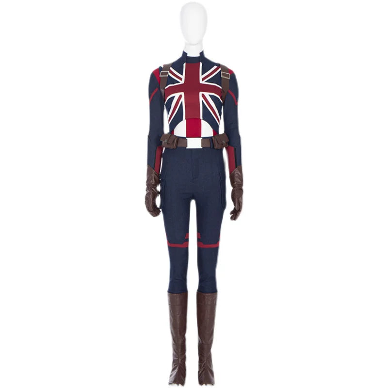 Captain Carter Cosplay Full Set, What If Season 1 Custom Women Costume, Marvel Superhero Cosplay Outfit Custom Made - Halloweez
