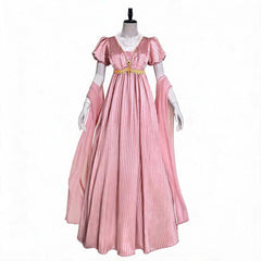 Bridgerton Regency Empire Waist Gown Cosplay, Custom Dress for Halloween & Party