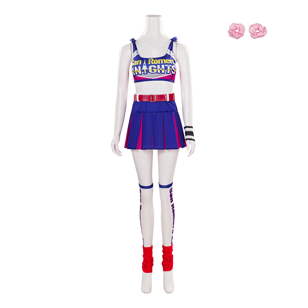 Lollipop Chainsaw Juliet Cos Costume Custom, Game Cheerleader Halloween Outfit