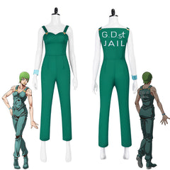 JoJo's Bizarre Adventure Stone Ocean Foo Fighters Green Overalls Cosplay Costume - Halloweez