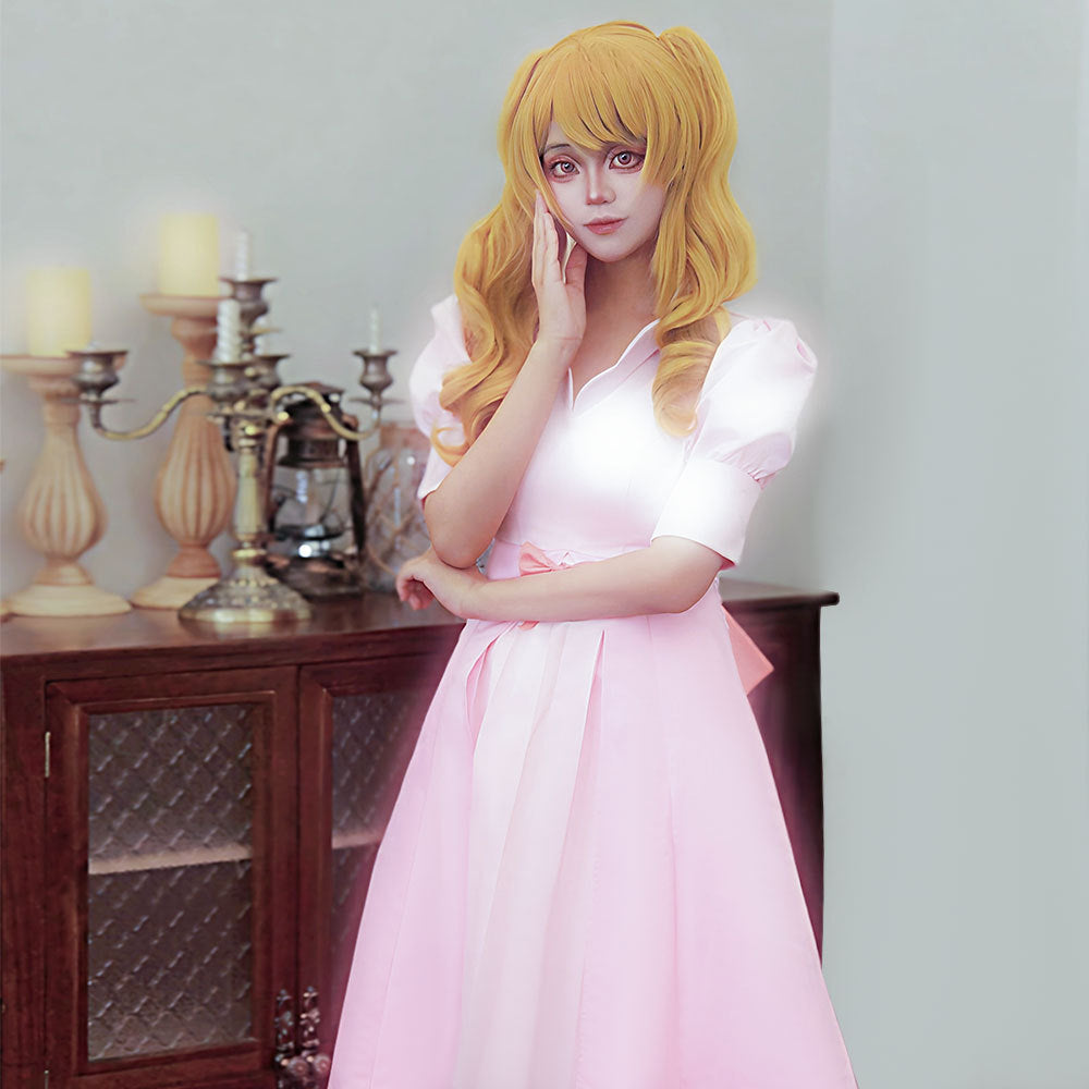 One Piece Charlotte Pudding Wedding Dress Cosplay Costume Full Set for Halloween - Halloweez