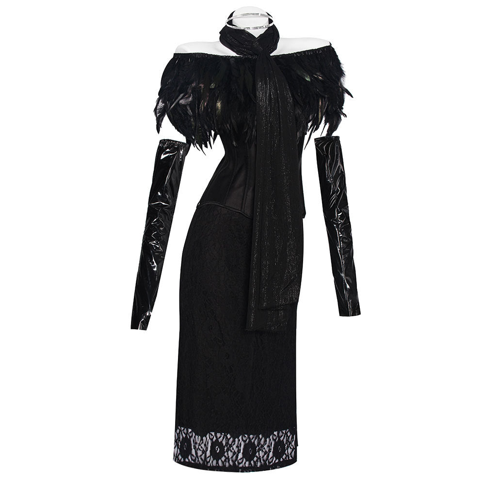 Star Wars Padmé Amidala Black Royal Court Cosplay Gown Fishtail Halloween Dress - Halloweez
