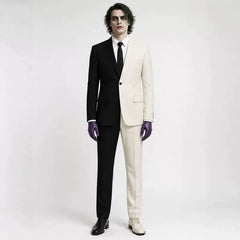 Batman Joker Heath Ledger Split Black‑White Suit Cosplay Costume for Halloween