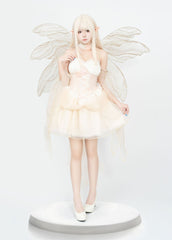 2026 New Flower Fairy Costume Dress, Women Strapless Mesh Splicing Backless Waist Fitted Fluffy Tutu Dress, Fantasy Fairy Cosplay Dress - Halloweez