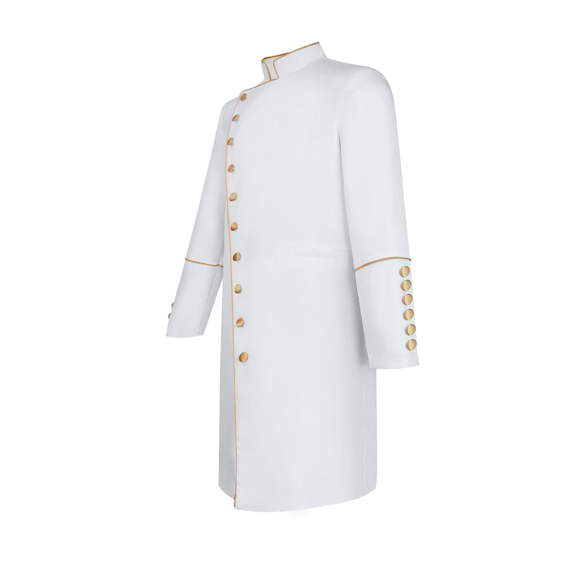 Steampunk Prince Adult Military Jacket – Gold Piping, Victorian Formal Cosplay Costume for Weddings, Parties & Theatrical Performances - Halloweez