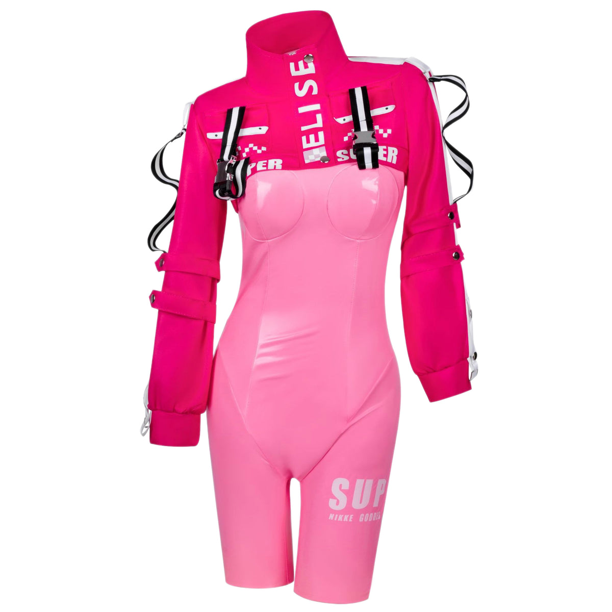 Goddess of Victory: NIKKE Alice Pink Tight Jumpsuit Cosplay Costume - Halloweez