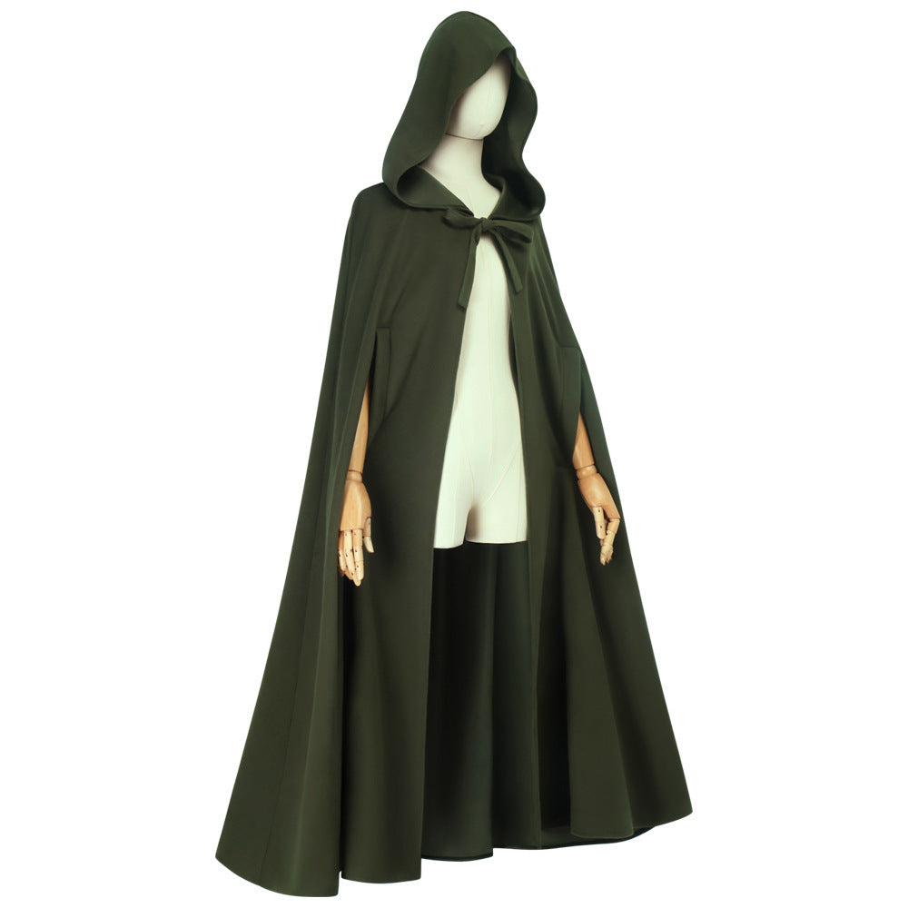 Medieval Hobbit Elf Hooded Cloak Cosplay, Custom, Halloween Renaissance Cape - Halloweez