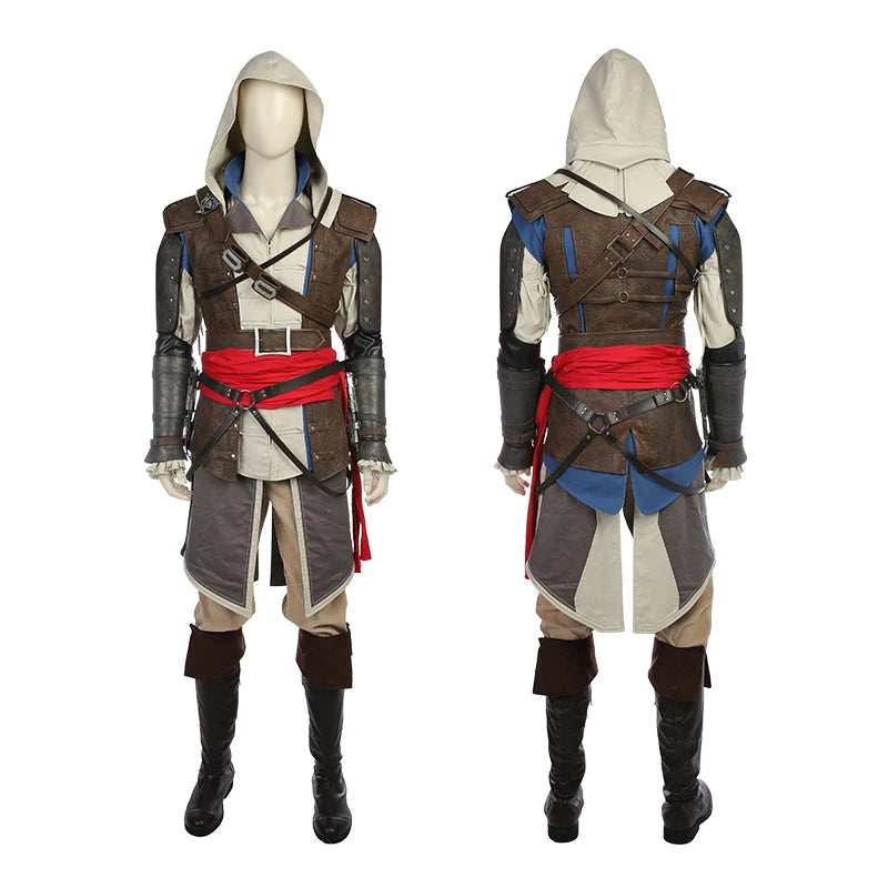 Assassin's Creed IV Black Flag Edward Kenway Full Set Cosplay Costume Custom - Halloweez
