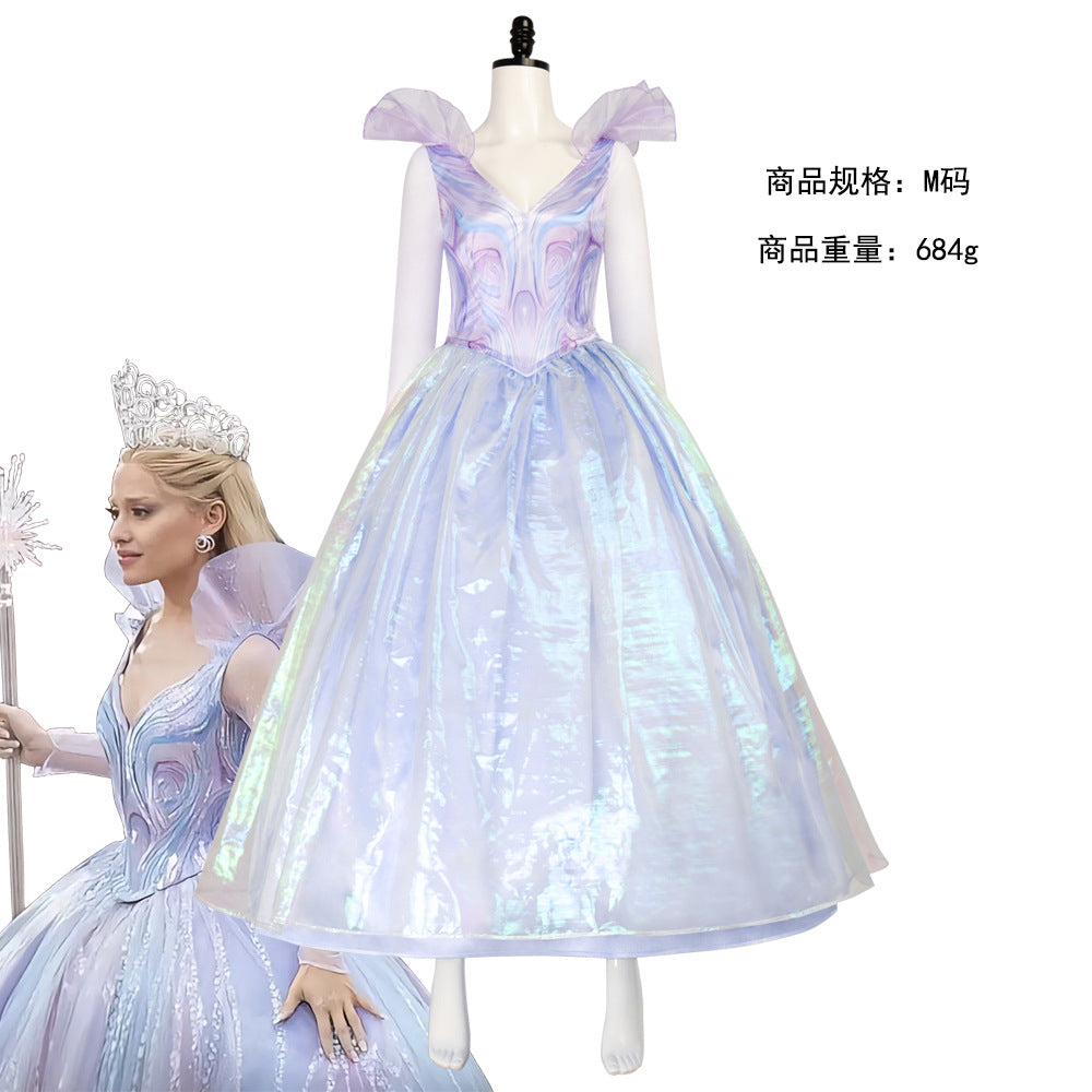Glinda the Good Witch Cosplay Costume – Wicked Movie-Inspired Elegant Dress for Women - Halloweez