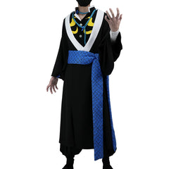Demon Slayer Kaigaku Cosplay Costume Upper Rank Six Thunder Breathing Full Set Outfit - Halloweez