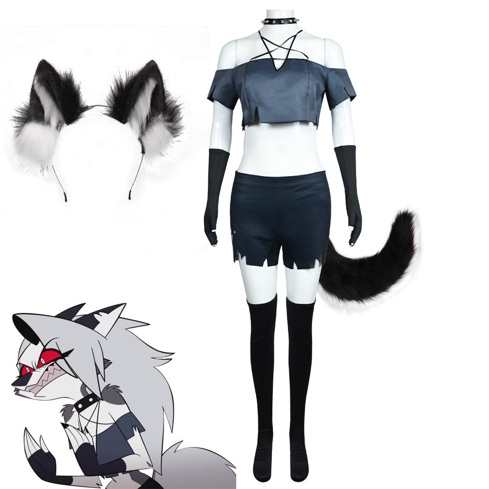 Loona Cosplay Costume | Hazbin Hotel & Helluva Boss Halloween Outfit, Anime Demon Character Full Set Performance Dress for Party Cosplay - Halloweez
