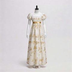 Bridgerton Regency Empire Dress Cosplay, Custom Gown for Tea Party & Halloween
