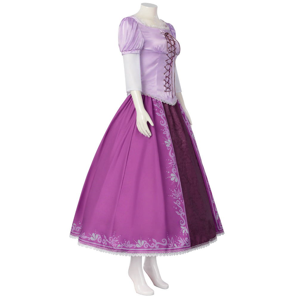 Tangled Rapunzel Cosplay Costume Princess Dress Outfit for Halloween Party Role Play Cosplay - Halloweez