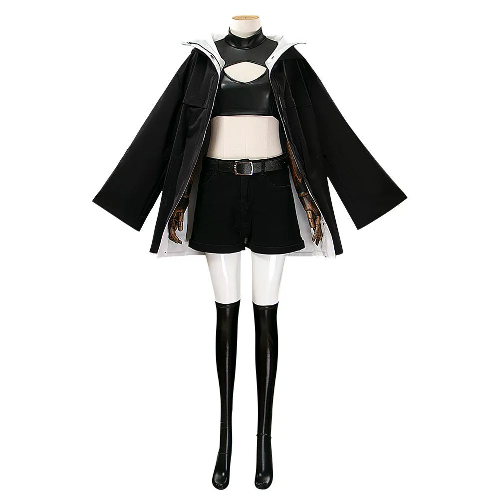 Yofukashi no Uta Nazuna Cosplay, Custom Black Hooded Jacket Vampire Outfit for Halloween