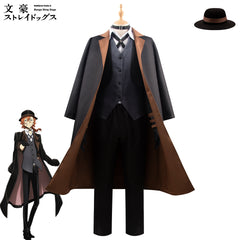 Bungo Stray Dogs Nakahara Chuuya Cosplay Costume Full Set for Anime Halloween Role Play - Halloweez