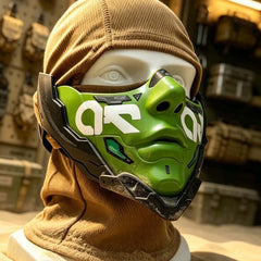 Cyberpunk Half Face Mask, Adjustable Custom Mask for Halloween & Cosplay