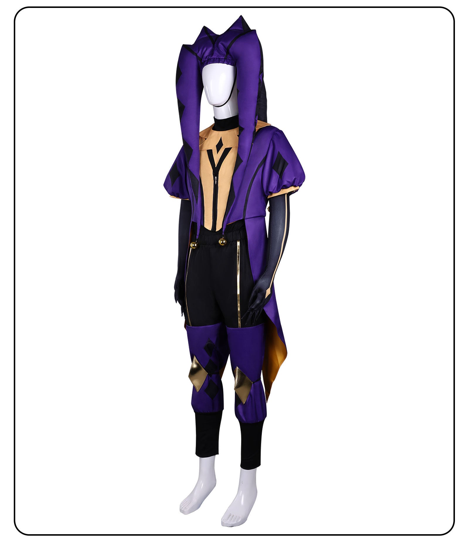 Freak Circus Harlequin Jester Pierrot Clown Cosplay Costume - Halloweez