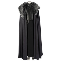 Game of Thrones Season 8 Sansa Stark Cosplay Full Set Outfit, A Song of Ice and Fire Same Style Medieval Costume for Women - Halloweez