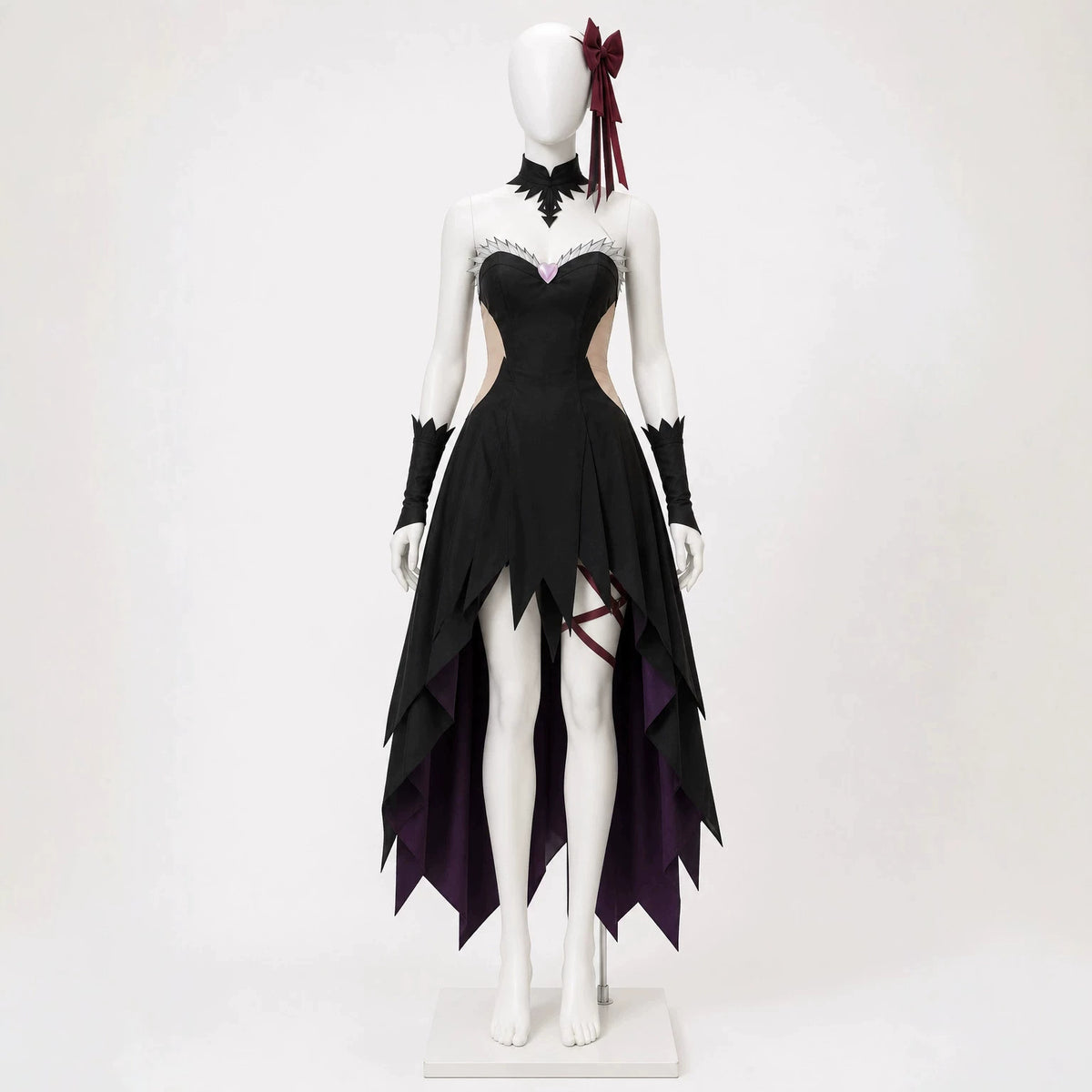 Gothic Strapless Dark Witch Cosplay Dress Custom for Halloween Comic‑Con Party