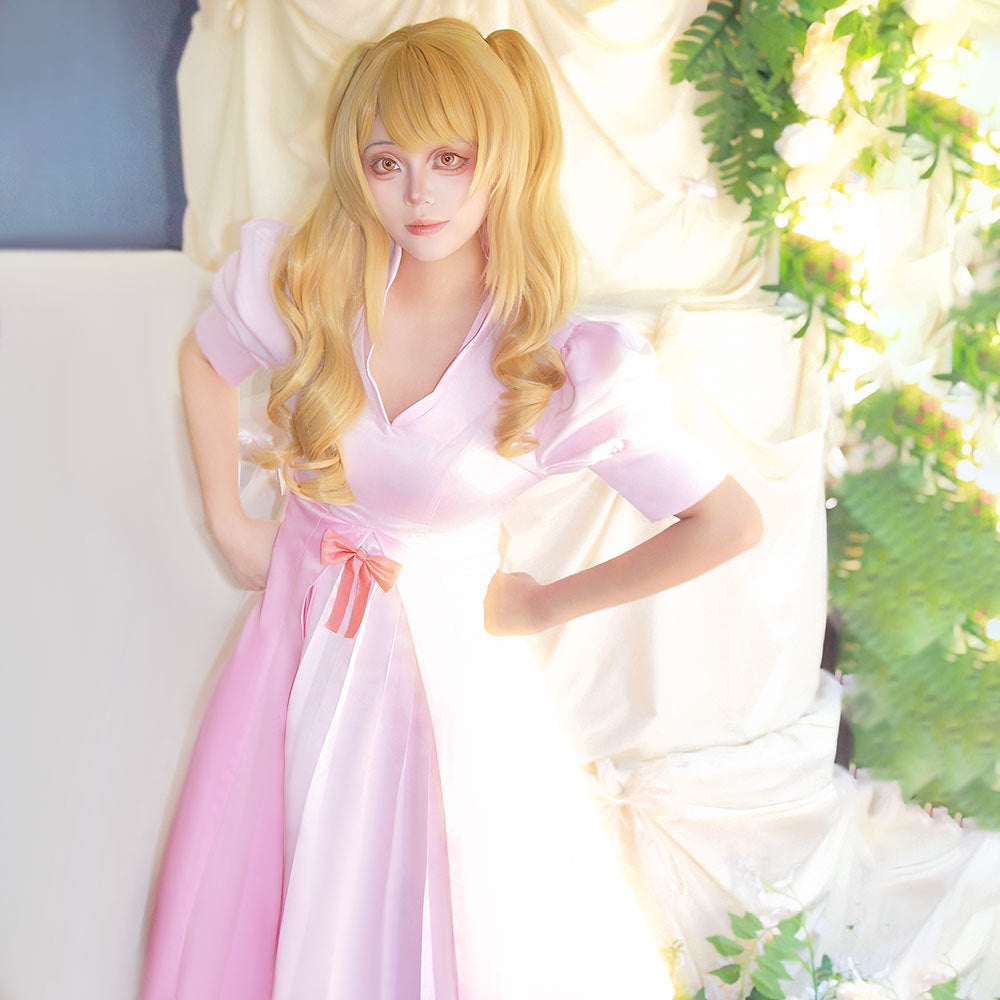 One Piece Charlotte Pudding Wedding Dress Cosplay Costume Full Set for Halloween - Halloweez