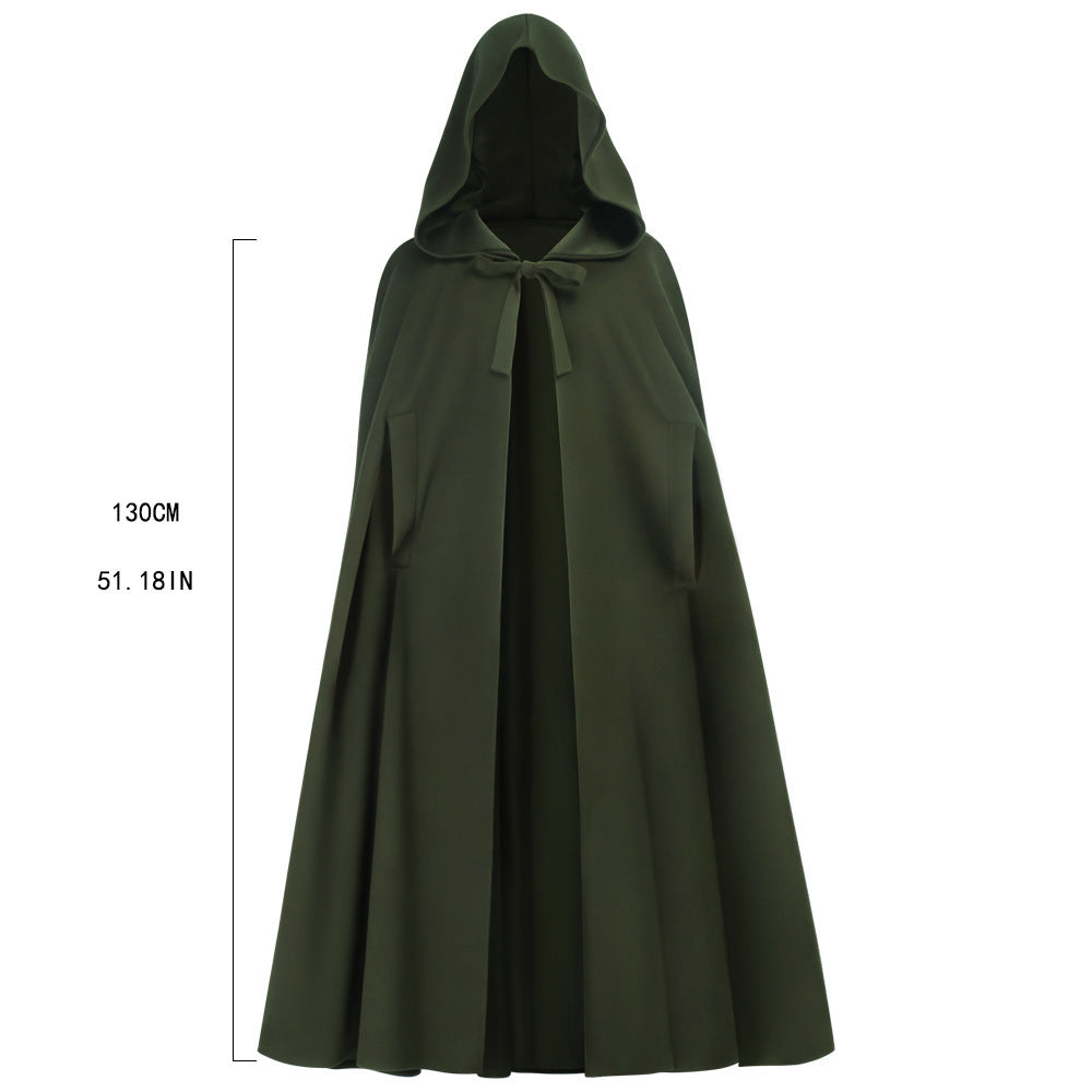 Medieval Hobbit Elf Hooded Cloak Cosplay, Custom, Halloween Renaissance Cape - Halloweez