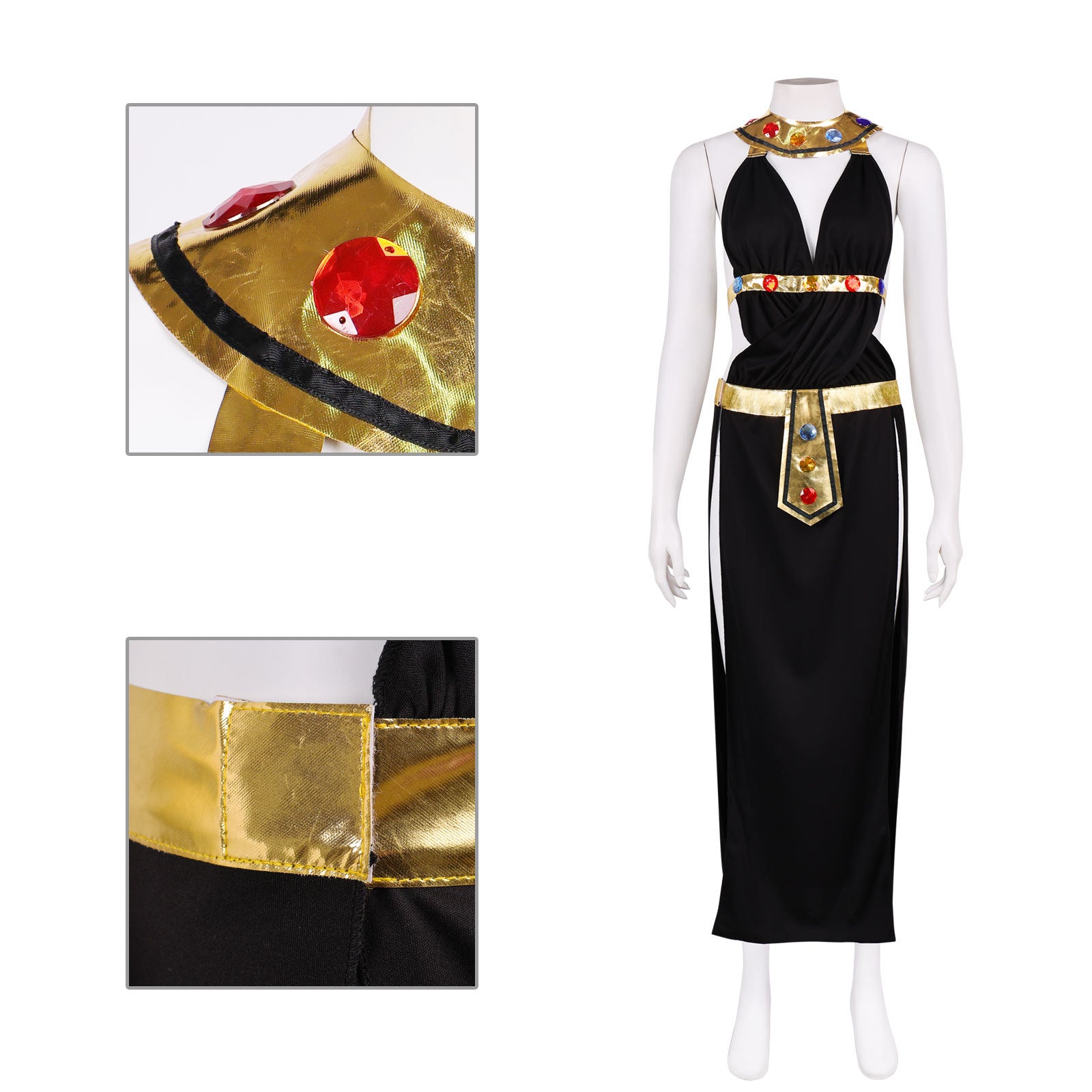 Cleopatra Athena Greek Goddess Dress Princess Party Evening Cosplay Costume - Halloweez