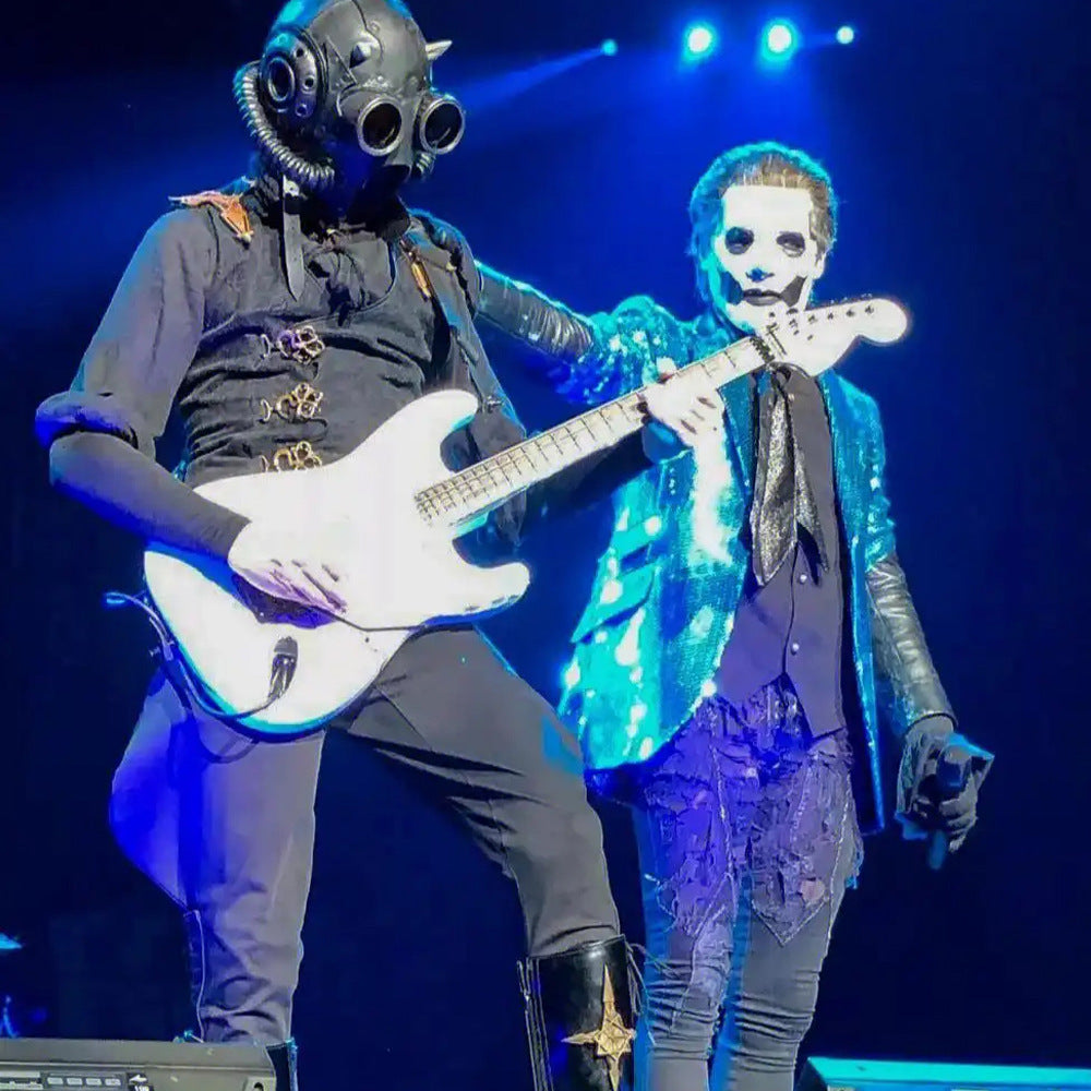 Ghosts Band Cosplay Costume, Halloween Sequin Suit, Rock Singer Stage Outfit, Gothic Ghost Band Party Performance Clothes for Men - Halloweez