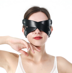 Women Faux Leather Blindfold Mask, Custom for Halloween & Cosplay Party