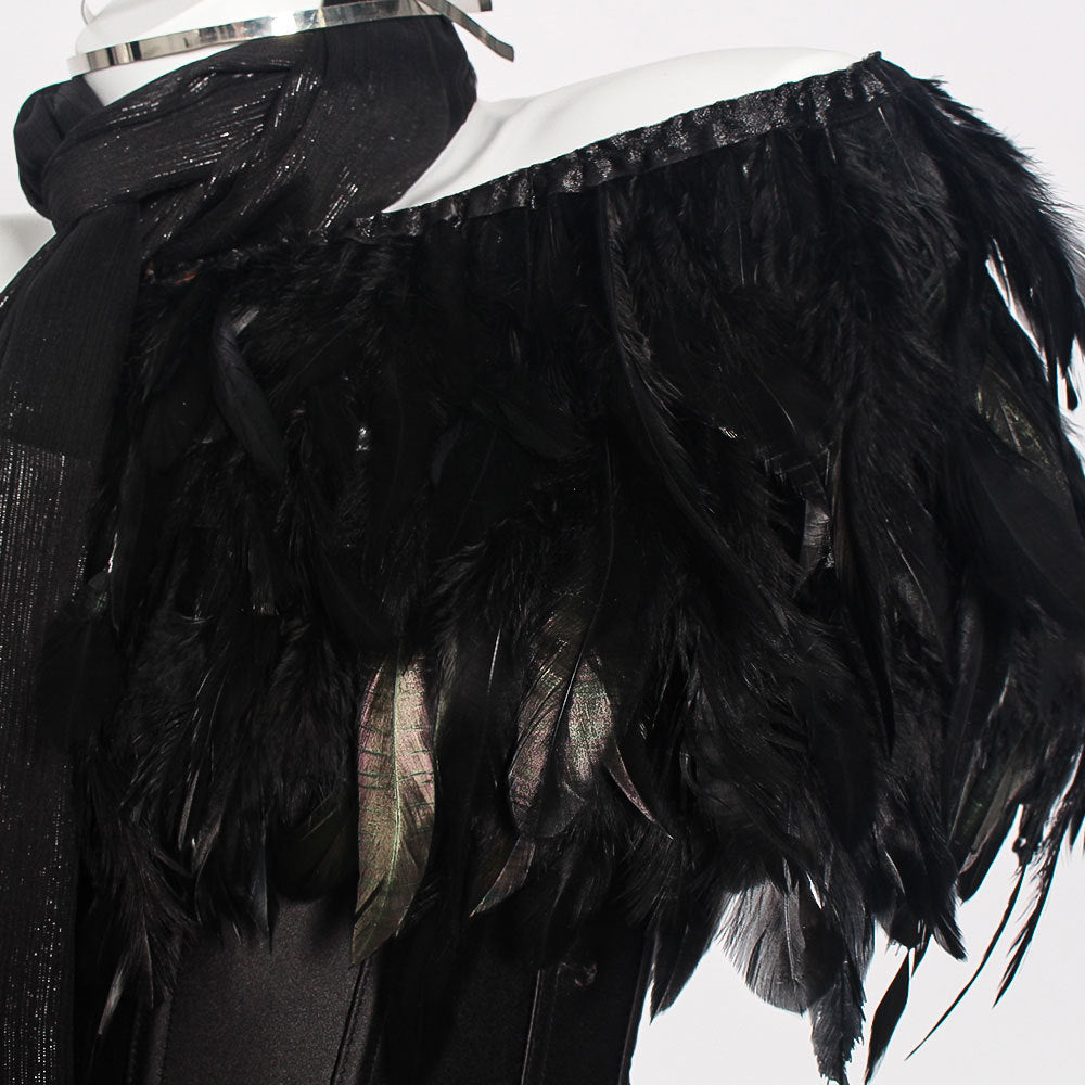 Star Wars Padmé Amidala Black Royal Court Cosplay Gown Fishtail Halloween Dress - Halloweez