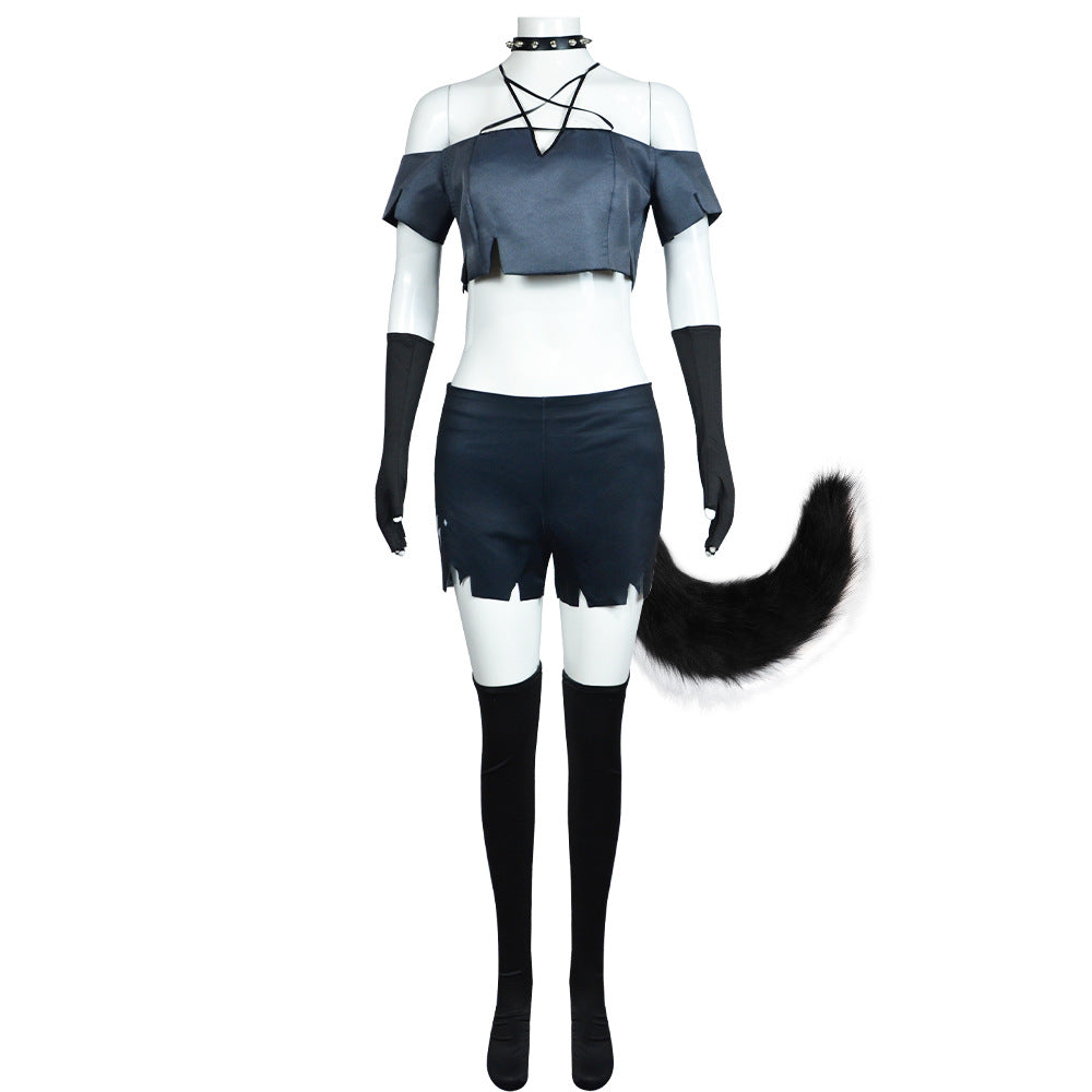 Loona Cosplay Costume | Hazbin Hotel & Helluva Boss Halloween Outfit, Anime Demon Character Full Set Performance Dress for Party Cosplay - Halloweez