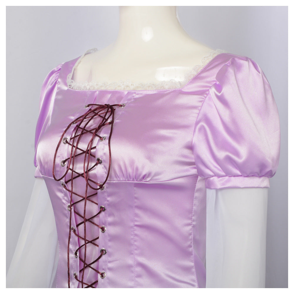 Tangled Rapunzel Cosplay Costume Princess Dress Outfit for Halloween Party Role Play Cosplay - Halloweez