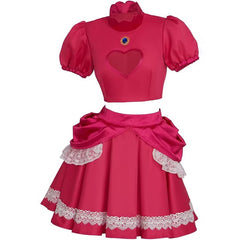 Super Mario Princess Peach Pink Dress Cosplay Costume Halloween Outfit for Child - Halloweez