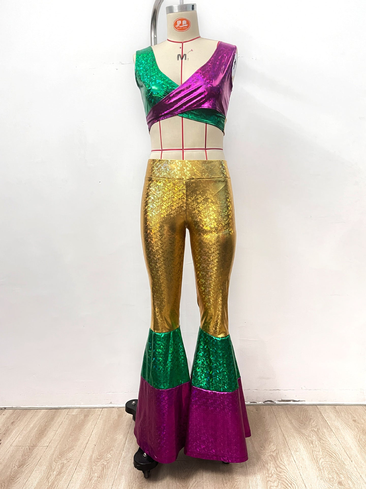 2026 Carnival Party Set, Retro Disco Shiny Costume, Halloween Shiny Performance Outfit, Vintage Disco Party Suit - Halloweez
