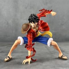 Figurine articulée One Piece Luffy en PVC – Pose accroupie dynamique pour les passionnés d'anime et les enfants