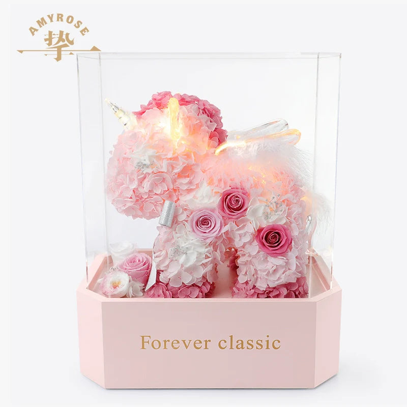 Coffret cadeau licorne Halloween - Bouquet de roses exquis pour anniversaire de mariage, fiançailles et anniversaire