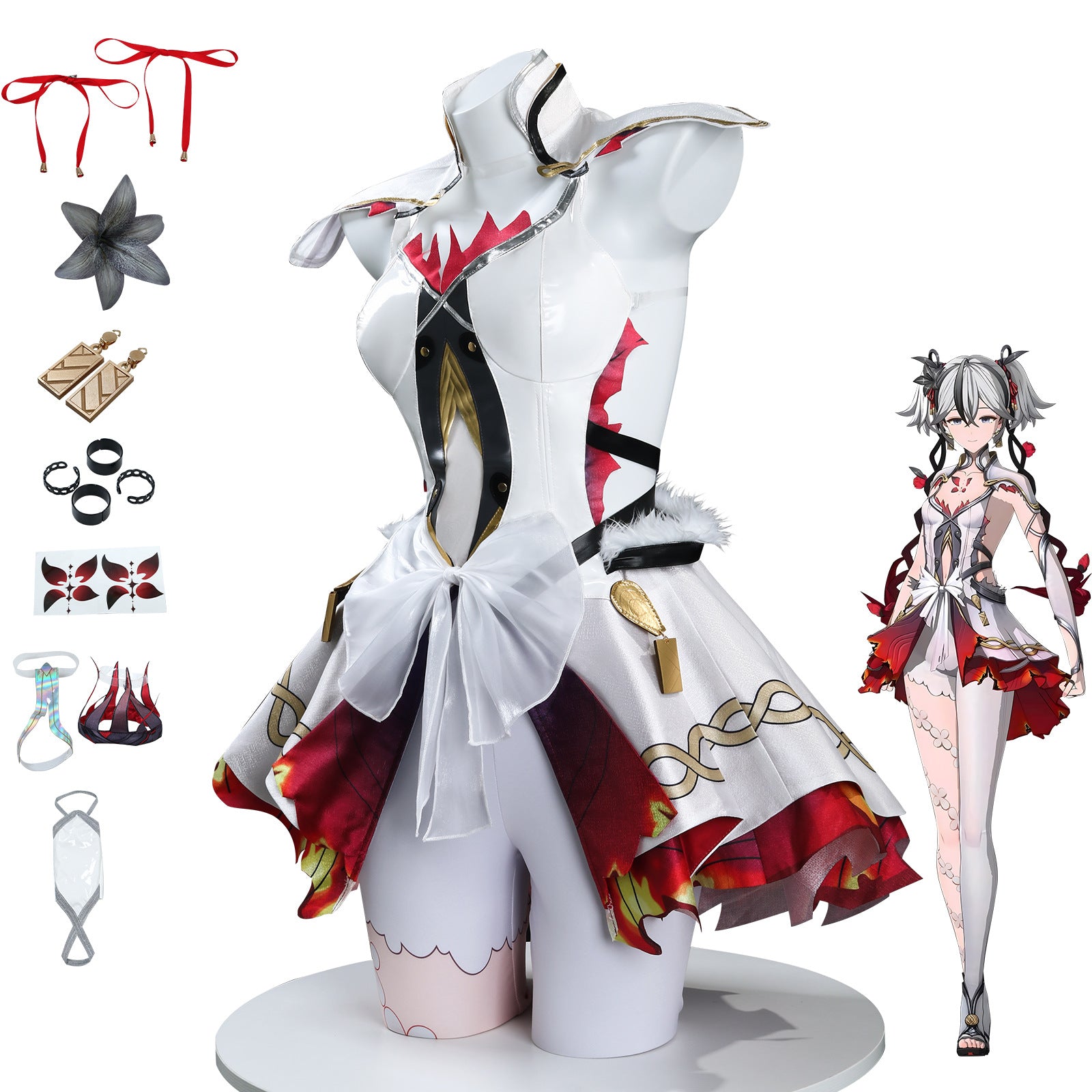 Wuthering Waves Camellya Cosplay Dress Set Anime Game Role Play Full Outfit - Halloweez