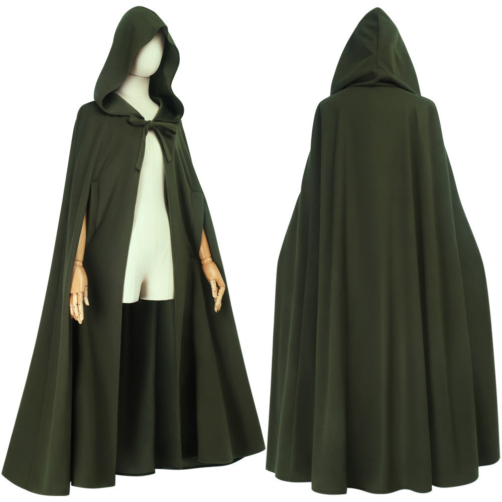 Medieval Hobbit Elf Hooded Cloak Cosplay, Custom, Halloween Renaissance Cape - Halloweez