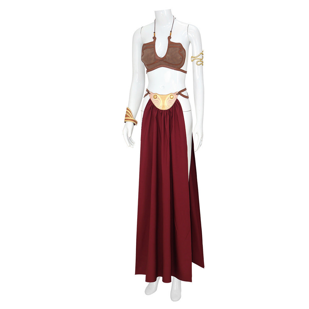 Sexy Strapless Dress Star Wars Princess Leia Organa Cosplay Halloween Outfit - Halloweez