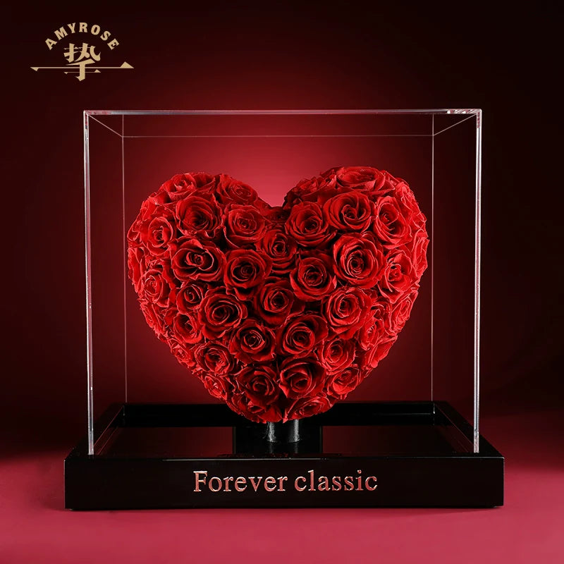 Halloweez Timeless Love Eternal Rose – Exquisite Heart-Shaped Keepsake for Weddings and Special Occasions