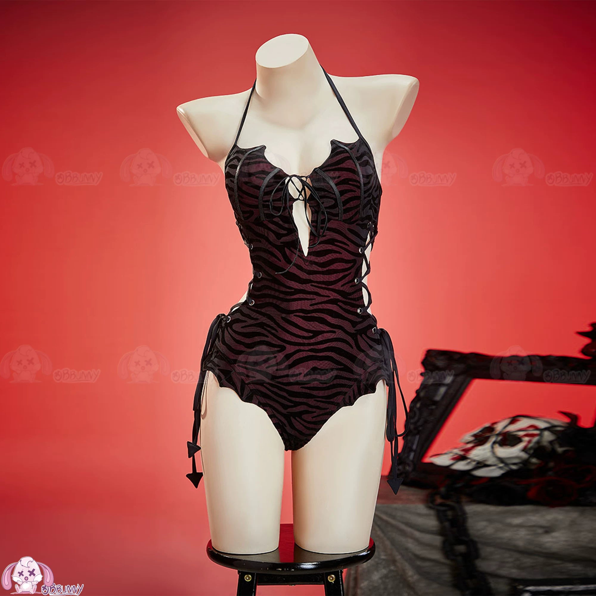 Niche Subculture Y2K Dark Gothic Bat One-Piece Swimsuit Sexy Hot Girl Bikini Alternative Cosplay Beachwear - Halloweez