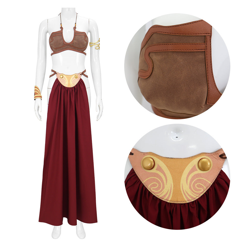 Sexy Strapless Dress Star Wars Princess Leia Organa Cosplay Halloween Outfit - Halloweez