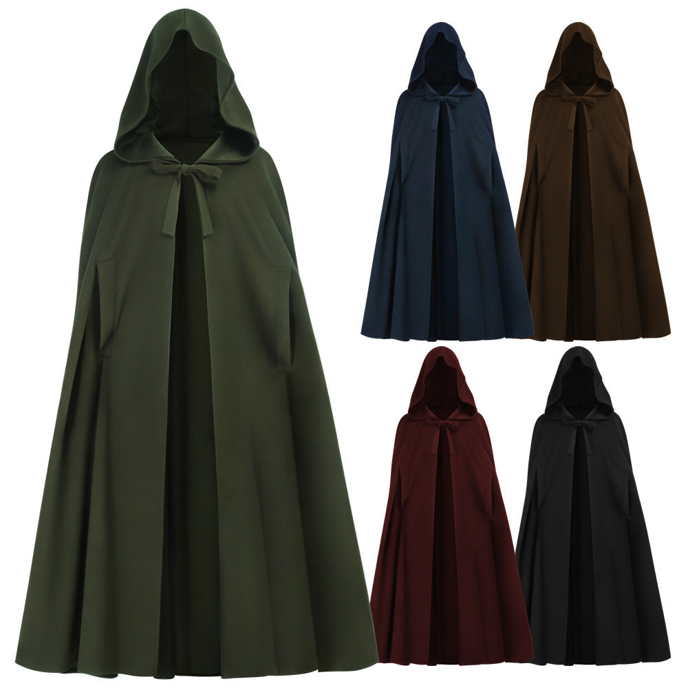 Medieval Hobbit Elf Hooded Cloak Cosplay, Custom, Halloween Renaissance Cape - Halloweez