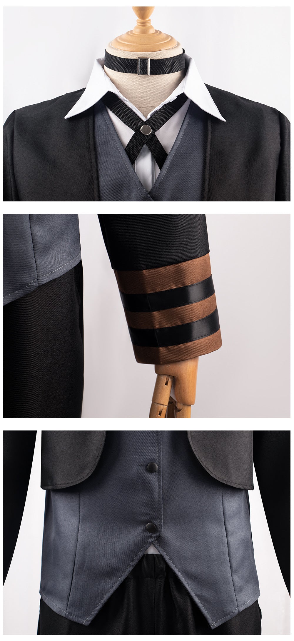 Bungo Stray Dogs Nakahara Chuuya Cosplay Costume Full Set for Anime Halloween Role Play - Halloweez